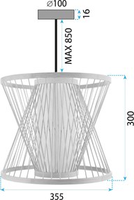 Toolight Toolight, stropné svietidlo 1xE27 APP1577-5C, prírodná hnedá-čierna, OSW-03615