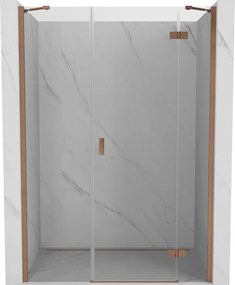 Mexen Mist-H, 1-krídlové sprchové dvere pravé 160 cm, číre sklo, medený matný profil, 8A5-160-001-65-00-P