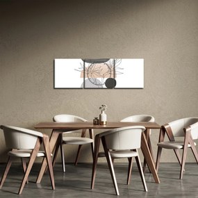 Obraz - Line art kvety N⁰2 (s hodinami) (90x30 cm)