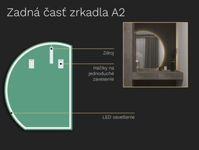 Atypické zrkadlo do kúpeľne s LED osvetlením A2 65x84