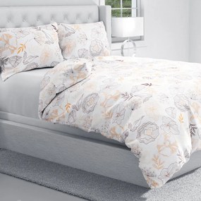 Biante Bavlnené posteľné obliečky Sandra SA-526 Hnedé vlčie maky na bielom Predĺžené 140x220 a 70x90 cm