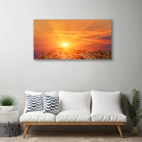 Obraz Canvas Slnko nebo hora krajina 125x50 cm