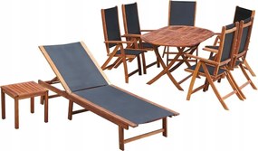 vidaXL 9-dielna záhradná sedacia súprava s vankúšmi akáciové drevo