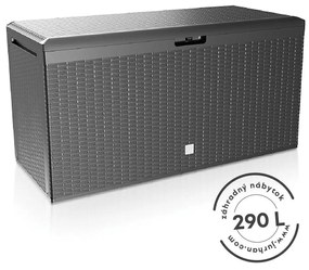 Prosperplast Odkladací box antracit 290L - 114 x 47 x 60 cm