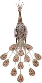 Páv 65 cm - kovová záhradná dekorácia SA302