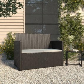 Záhradná lavička s vankúšmi čierna 105 cm polyratan 362316