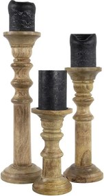 Drevený svietnik Mana z mangového dreva M - 11 * 11 * 30cm