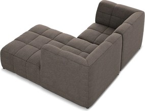 Hnedá rohová pohovka z textílie buklé (pravý roh/s leňoškou) Aloha – Makamii