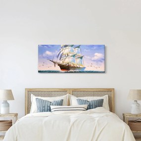 Obraz lode na vlnách (120x50 cm)