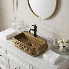 Rea Castel, umývadlo na dosku 530×380×140 mm, antický bronz, REA-U3508