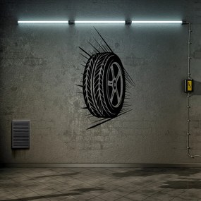 Veselá Stena Samolepka na stenu na stenu Pretekárska pneumatika Farba: čierna