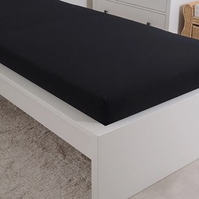 4Home jersey prestieradlo Mako čierna, 180 x 200 cm