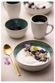 Biela/zelená miska z kameniny 400 ml Gastro White/Green – Bitz