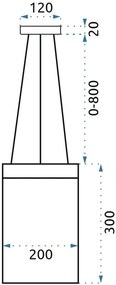 Toolight Toolight, LED stropné svietidlo 20cm, APP889-CP CHAIN, OSW-05039