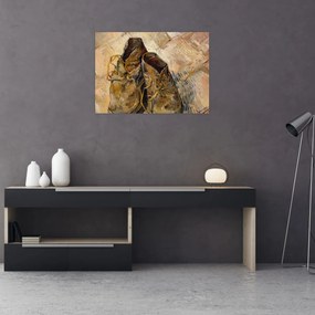 Sklenený obraz - Vincent van Gogh, Shoes, reprodukcia (70x50 cm)
