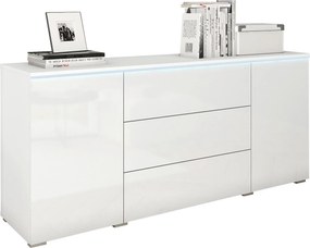 XXXLutz ŠIROKÁ KOMODA, biela s vysokým leskom, 150/67,9/39,5 cm P & B - Online Only drobný nábytok - 002778000704