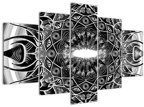 Obraz čiernobielych ornamentov (150x105 cm)