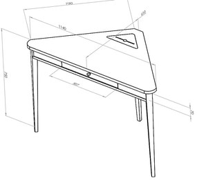 Biely rohový pracovný stôl Ragaba Ashme