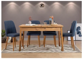Jedálenský set Vlasta 5 (borovica atlantická + námornícka modrá) (pre 4 osoby). Akcia -18%. Vlastná spoľahlivá doprava až k Vám domov. 1093804