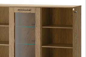 Komoda Cozy 45 z masivu s LED osvětlením 140 cm dub Rustikal
