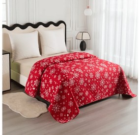 Prehoz na posteľ SNOWFALL červený Rozmer: 170 x 210 cm