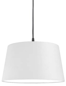 Moderná závesná lampa čierna s bielym tienidlom 45 cm - Pendel