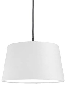 Moderné závesné svietidlo čierne s bielym tienidlom 45 cm - Pendant