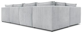 Svetlosivá menčestrová rohová pohovka (do tvaru "U"/variabilná) Nihad modular – Bobochic Paris