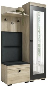 Predsieňová stena Duo, pravá, sonoma/+police