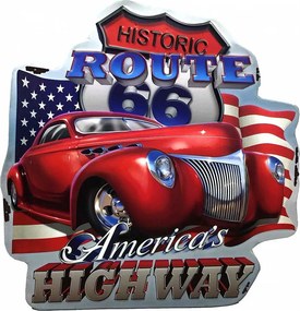 Nástenná kovová ceduľa Historic Route 66 - 58*1*60 cm