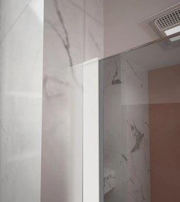 Erga Paris, sprchová zástena Walk-In 50x200 cm, 8mm šedé sklo, biely matný profil, ERG-V02-PARIS-050x200-GR-WH