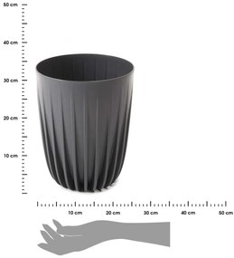 Kvetináč STRIPPED ECO VI 25 cm antracitová