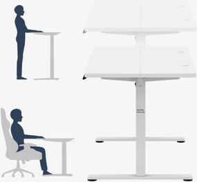 Elektrický výškovo nastaviteľný stôl Mark Adler Leader 7.3 biely