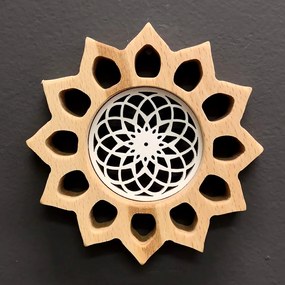 AMADEA Mandala s vkladom na zavesenie, masívne drevo, priemer 12 cm