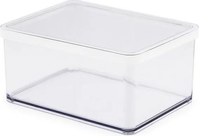 Hranatá plastová dóza na potraviny LOFT biela 2,25 l