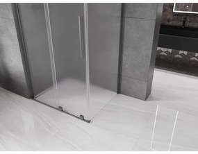 Mexen Velar L, sprchový kút s posuvnými dverami 110 x 120 cm, 8mm sklo námraza, grafit brúsený, 871-110-120-33-66