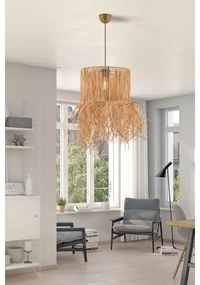 Závesný luster na lanku NESS 1xE27/40W/230V, rafia