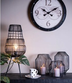 Čierny kovový lampáš Nioste - Ø 23*28 cm