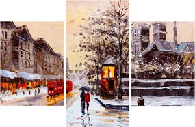 Obraz - Maľba zimného mesta (90x60 cm)
