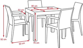 Set záhradného nábytku 5-dielny Avenberg NATURA - Čierna
