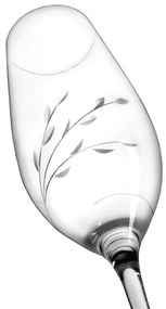 Svadobné poháre na sekt Brúsené lístočky s menami 2 ks