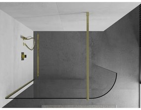 Mexen Kioto, sprchová zástena Walk-In 150 x 200 cm, 8mm číre sklo, zlatý matný profil, 800-150-101-55-06