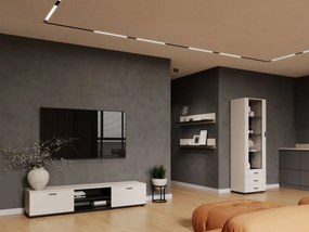 Obývacia stena Boho I, Osvetlenie: osvetlenie LED RGB - farebné, Farby: kašmír / kašmír + čierna
