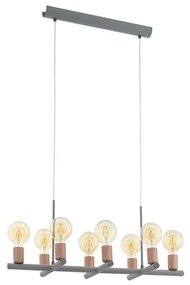 Eglo 97449 - Luster na lanku ADRI 2 8xE27/60W/230V
