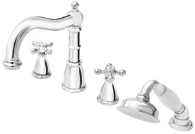 F-Design Lacrima, 4-otvorová vaňová batéria, chróm lesklý-biela, FD1-LRA-11A-11