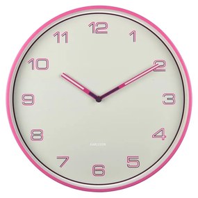 Karlsson 6013BP dizajnové nástenné hodiny ružové,priemer 40 cm