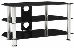 TV stolík čierny 75x40x40 cm tvrdené sklo