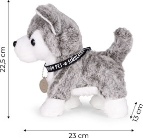 MULTISTORE Interaktívny husky na vôdzke – plyšový psík, chodí, vrtí chvostom, 20+ melódií