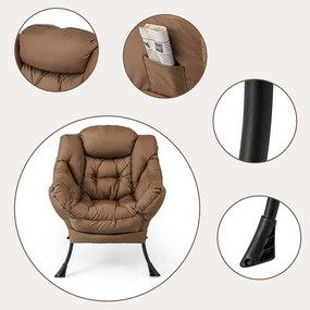 Relaxačné kreslo s podnožkou, hnedé