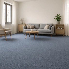 Tapibel, Metrážny koberec Cobalt SDN 64062 - AB modrý, záťažový, na mieru, šíře 4m, modrá, ab (mriežka), chodba / predsieň